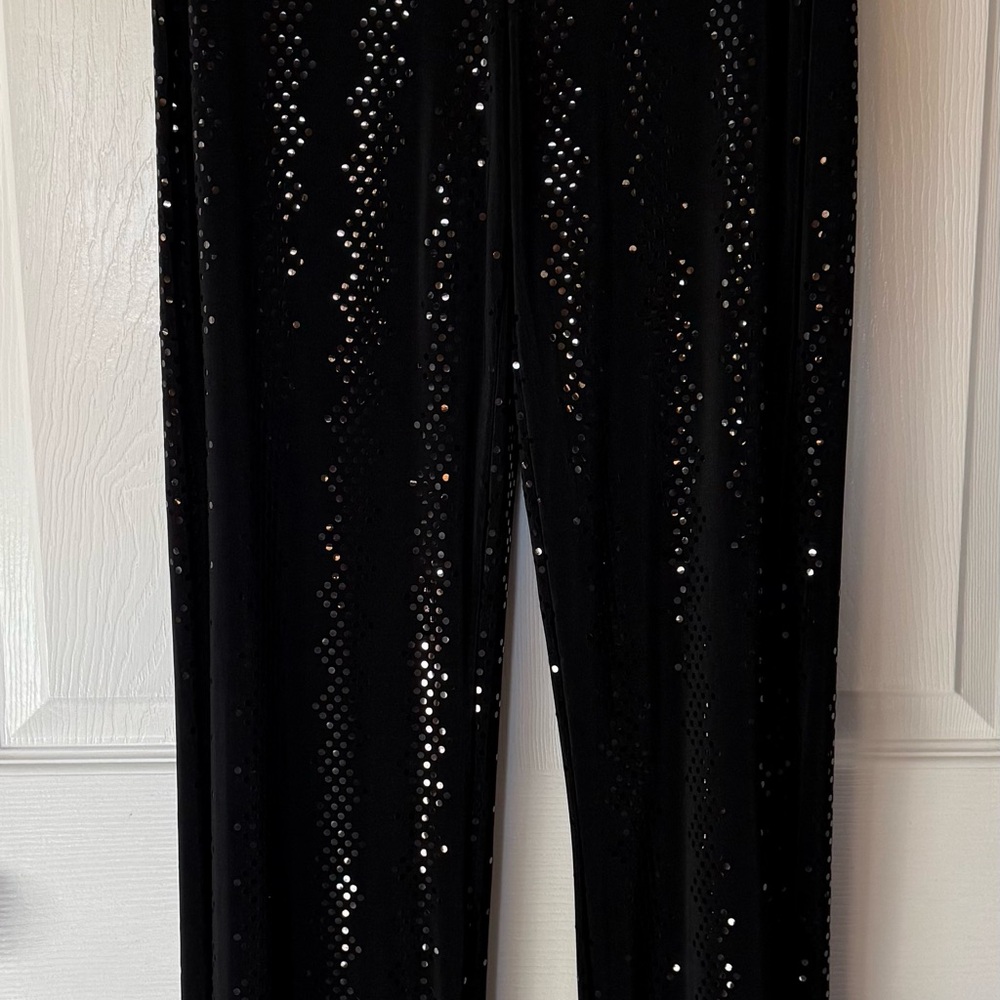 Joseph Ribkoff Black Pants with Multicolor Sequins